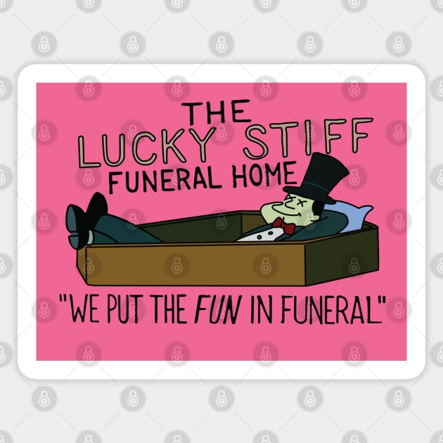 Lucky Stiff Funeral Home Sticker by saintpetty